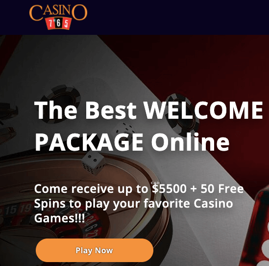 Casino765 welcome bonus