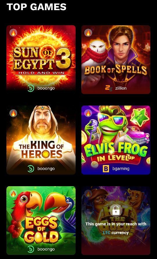Games at LevelUp Casino